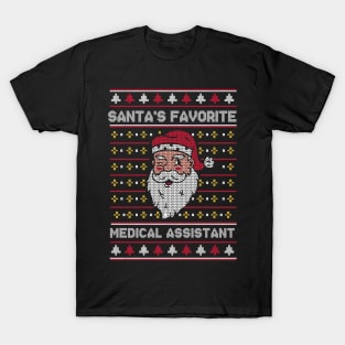 Santa's Favorite Medical Assistant // Funny Ugly Christmas Sweater // Med Assistant Holiday Xmas T-Shirt